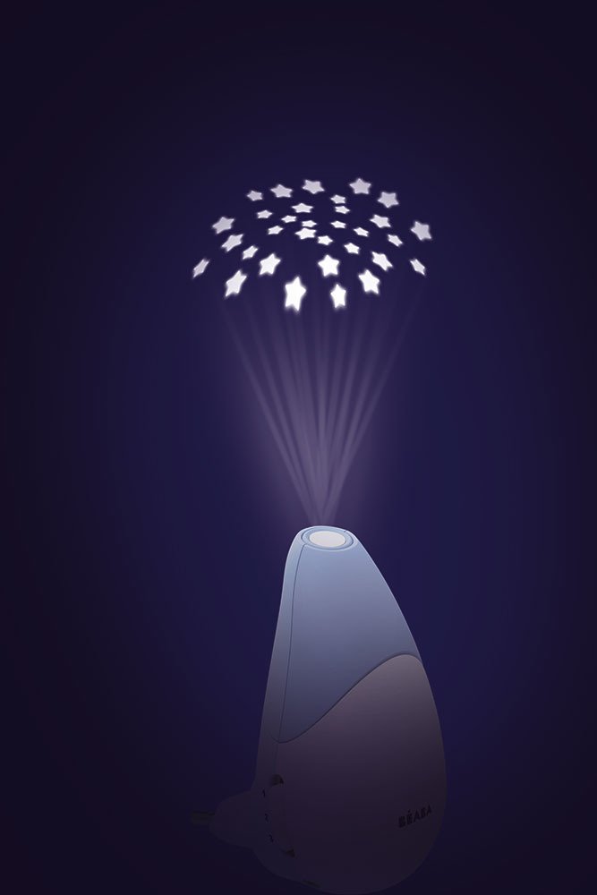 Beaba, Lampka nocna LED z projektorem gwiazd i czujnikiem płaczu i ruchu Pixie Star Mineral Beaba, Lampka nocna LED z projektorem gwiazd i czujnikiem płaczu i ruchu Pixie Star Mineral