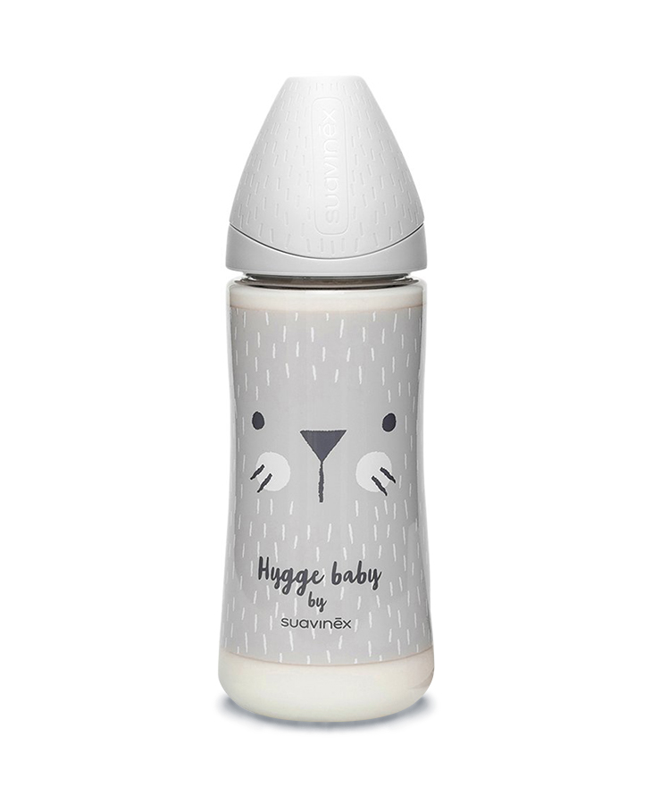 Suavinex, Butelka HYGGE 360ML - kotek szary