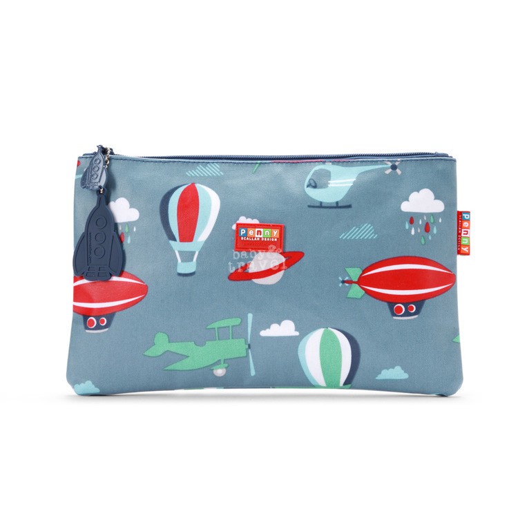 Wielofunkcyjny portfel niebieski w małpki