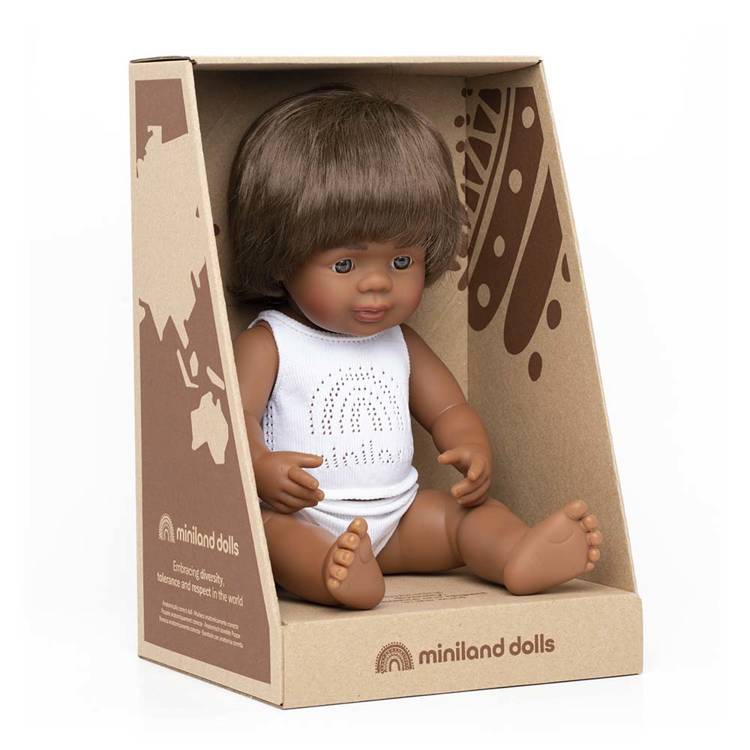 Miniland Doll, Lalka chłopiec Aborygeńczyk 38cm