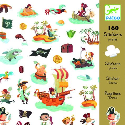Djeco, zestaw naklejek Piraci