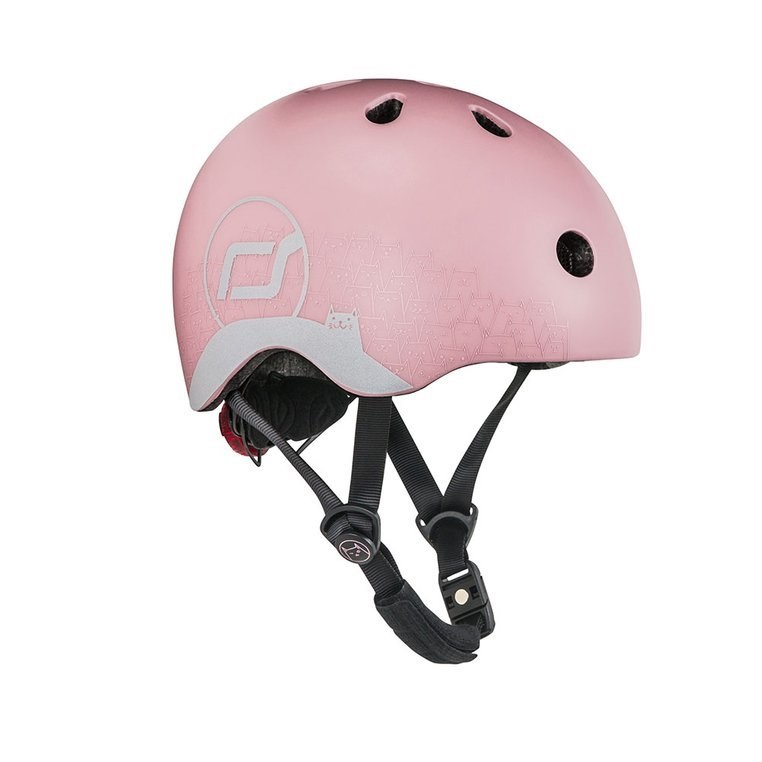 Scootandride, Kask z odblaskami XXS-S dla dzieci 1-5 lat Rose Cat