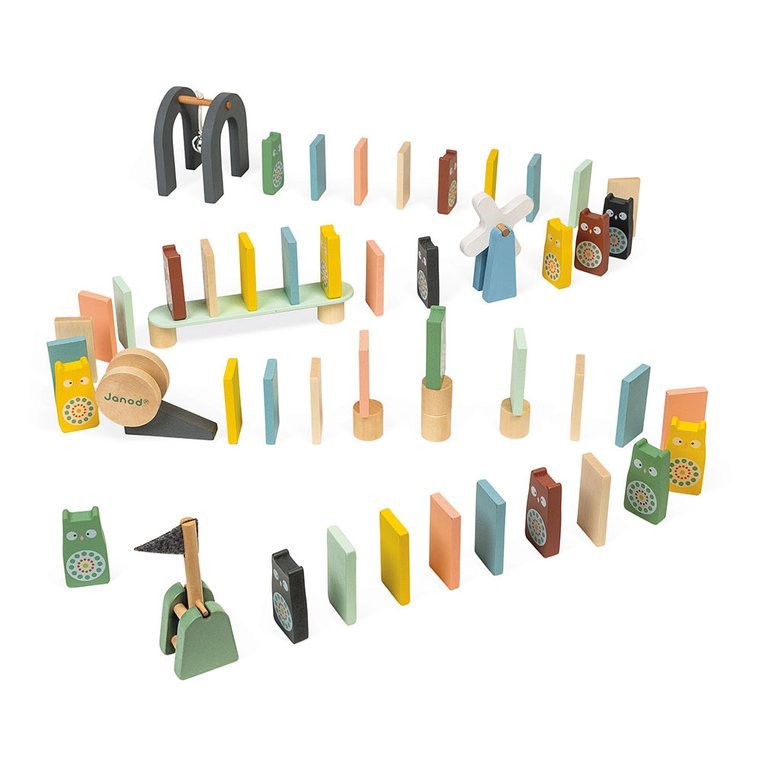 Janod, Drewniane domino Sweet Cocoon 100 elementów Janod, Drewniane domino Sweet Cocoon 100 elementów