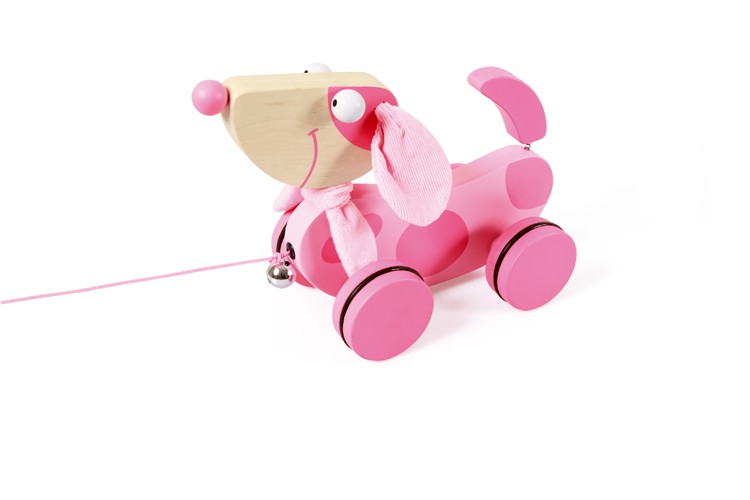 Duży różowy piesek do ciągnięcia LILY